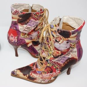 Penny Loves Kenny Graphic Ankle Boots 6M